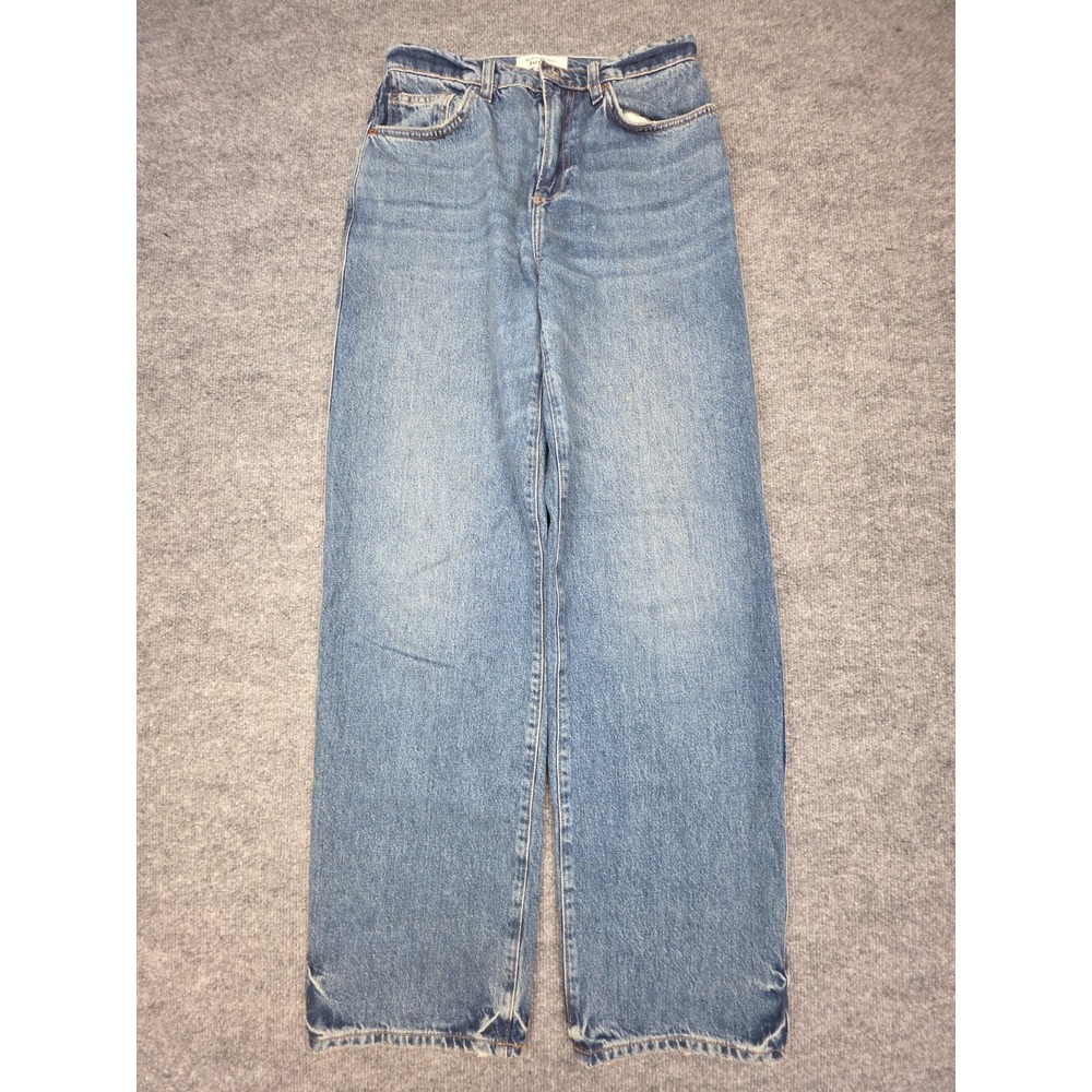 Reformation Val 90s Mid Rise Straight Jeans 26 Blue Zadar Wash